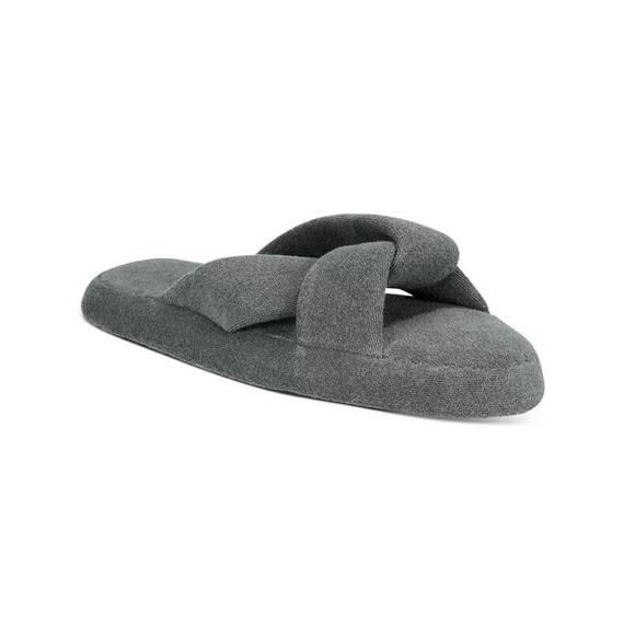 Jenni Terry Cloth Crossband Slide Slippers Gray Size S - Picture 1 of 1